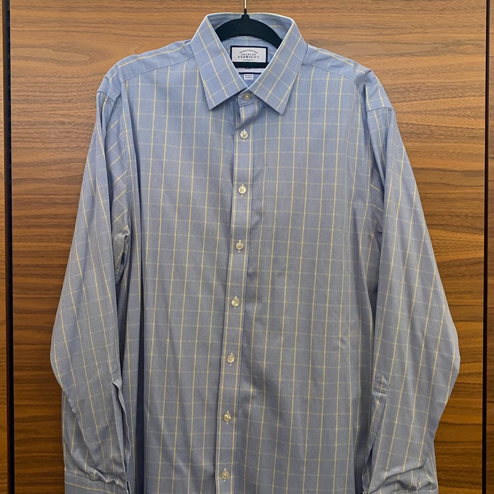 Charles Tyrwhitt- Dress Shirt - Blue and Yellow Prince of Wales